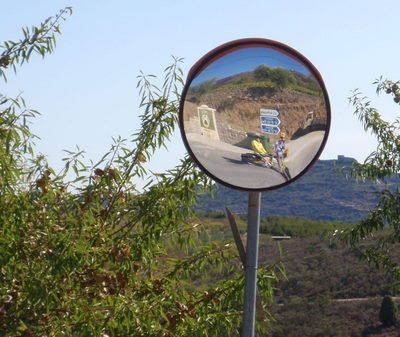 The mirror helps drivers see other vehicles.
